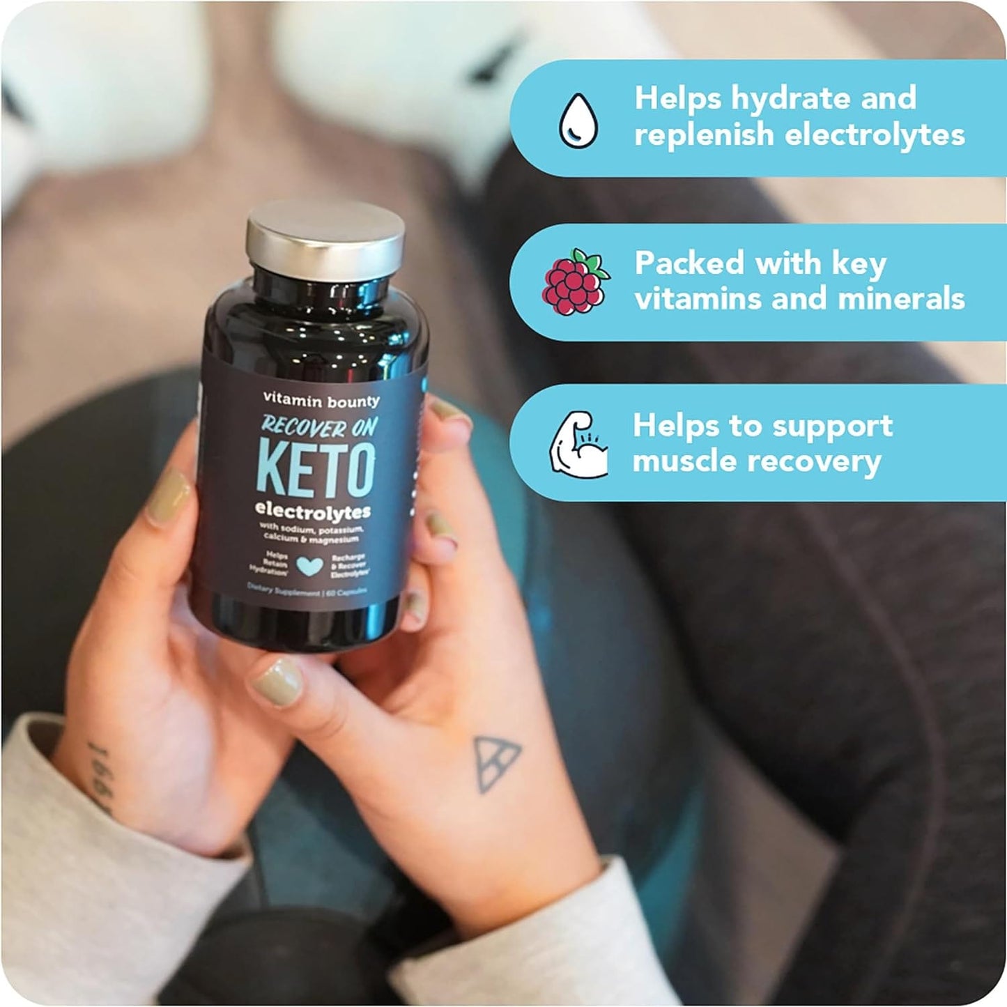 Recover On Keto / Electrolyte Capsules with Sodium, Potassium, Calcium & Magnesium (60 Caps)