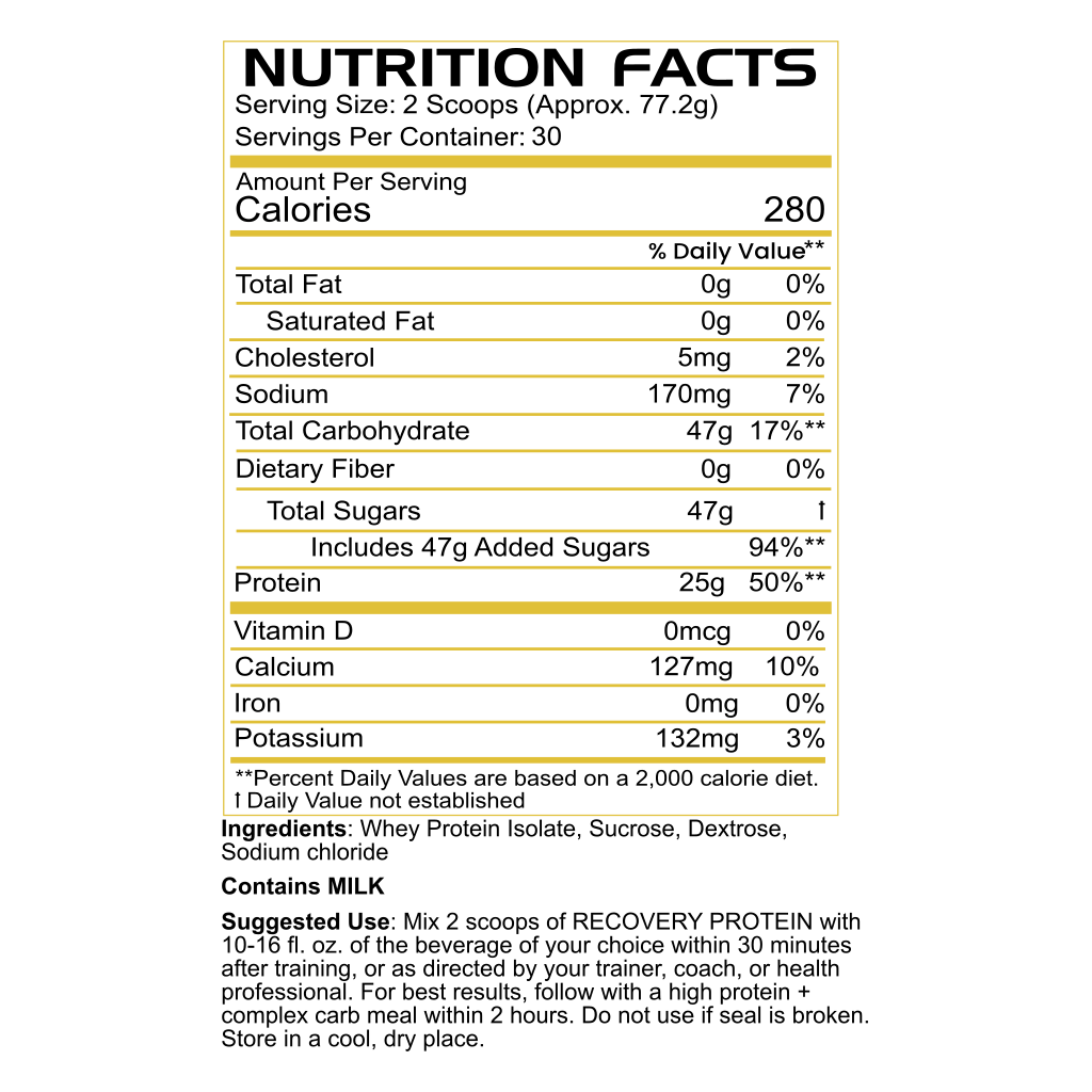 Recovery Protein Black Label / Muscle Repair & Post-Workout Fuel (81.69 oz)