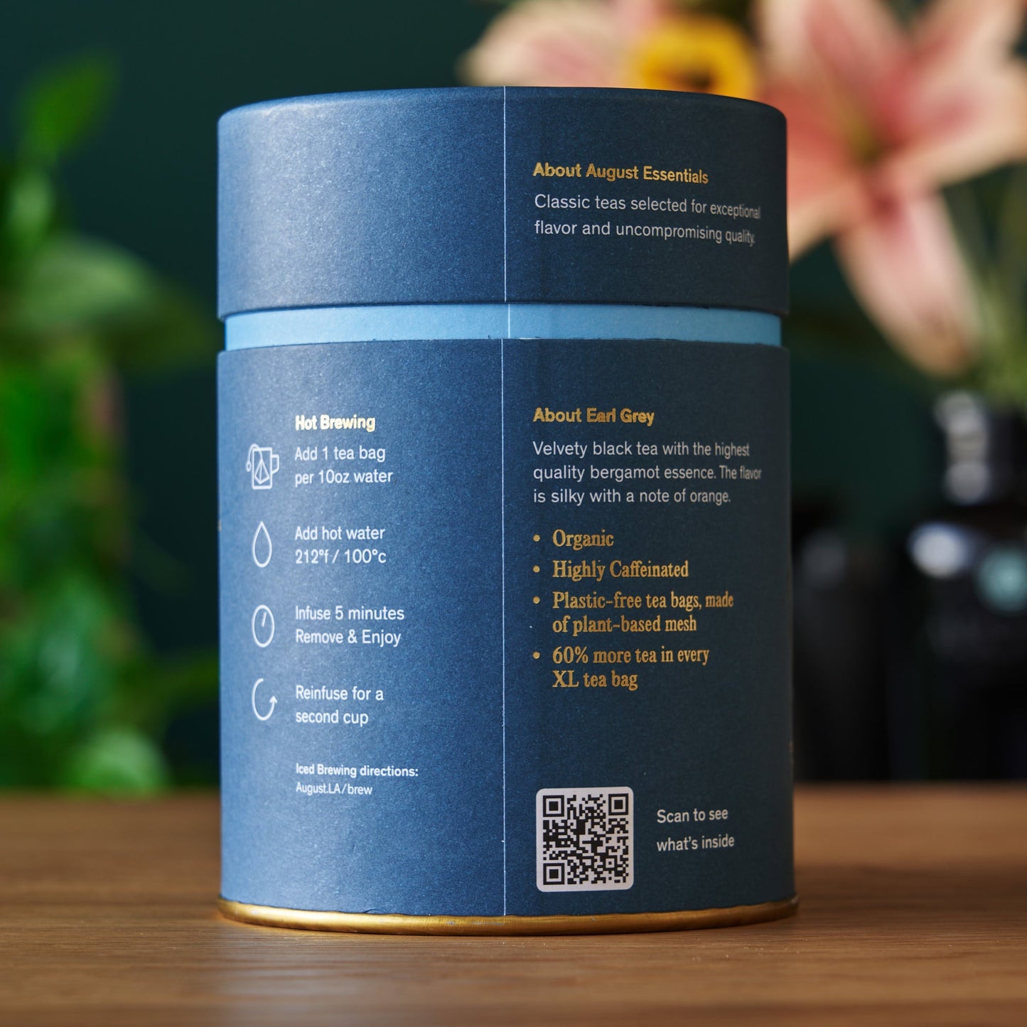 Organic Earl Grey Black Tea – 15 XL Plastic-Free Tea Bags