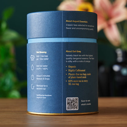 Organic Earl Grey Black Tea – 15 XL Plastic-Free Tea Bags