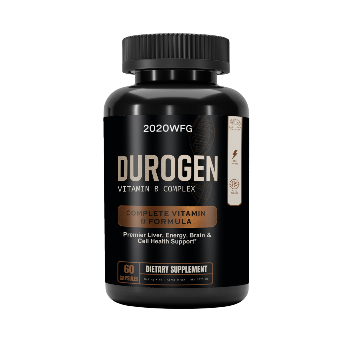 DUROGEN: Cellular Performance Complex | 60 Capsules – Activated B-Vitamins, CoQ10 & Mitochondrial Support for Recovery & Vitality