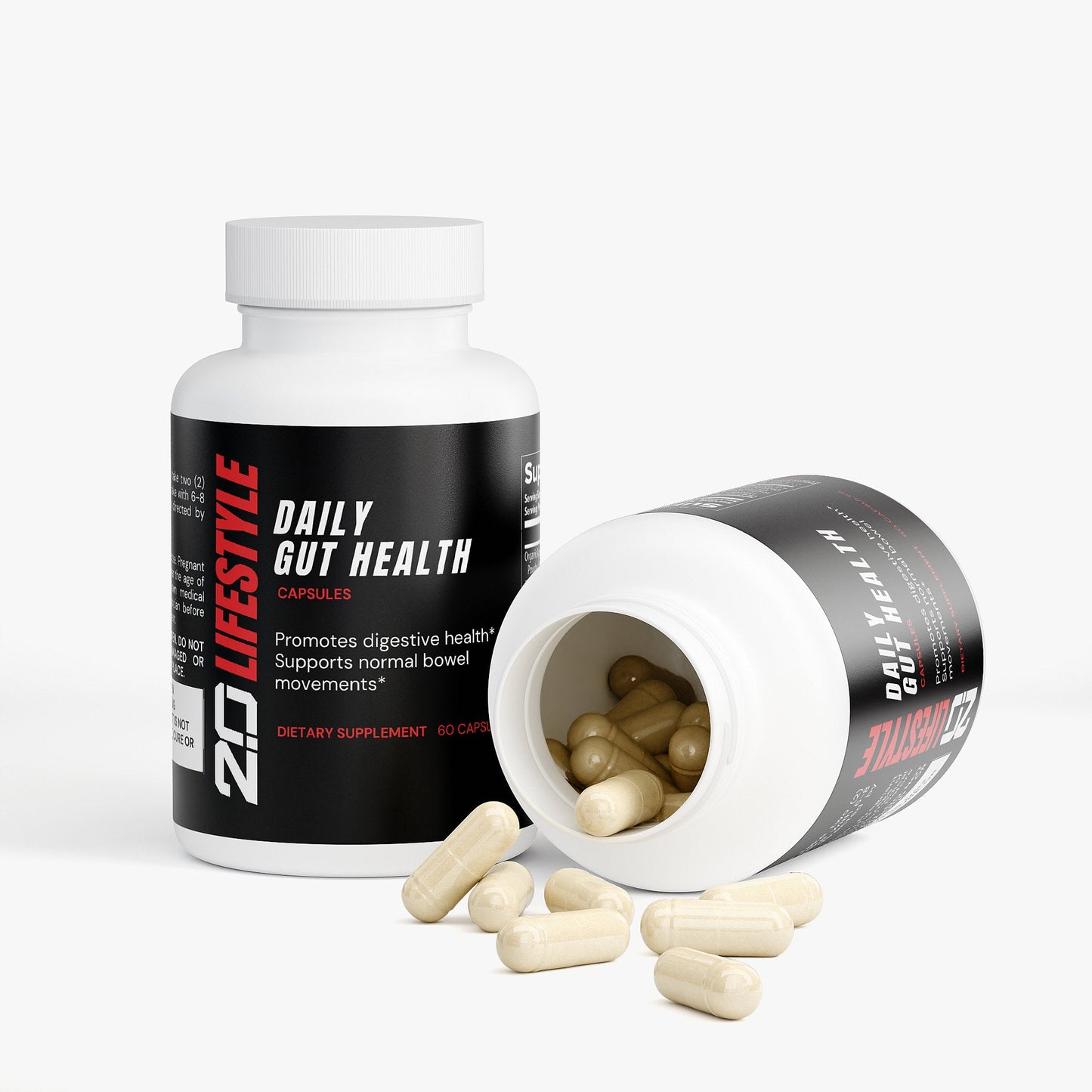 2D Lifestyle Daily Gut Health – Probiotic + Prebiotic Formula (60 Capsules)