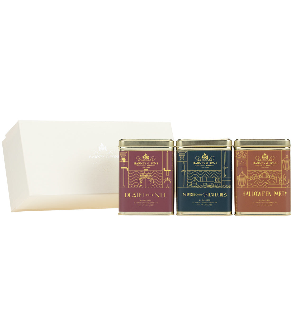 Agatha Christie Trio Gift Set – 3 Premium Tea Tins (20 Sachets Each)