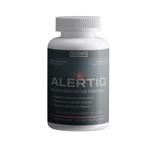 ALERTIQ: Cognitive Support | 60 Capsules – Focus Complex with L-Theanine, Bacopa & Natural Energy