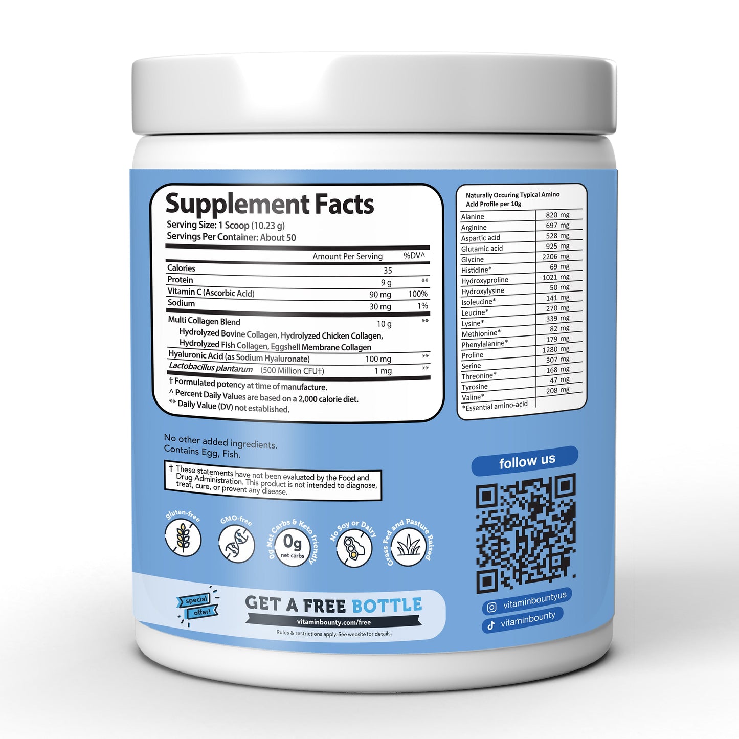 Multi Collagen Complex+ with Vitamin C, Hyaluronic Acid & Probiotics / 286 g