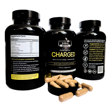 Charged Men's Supplement | Plant Based Halal Vitamins by Radix Organics (120 Capsules)