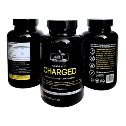 Charged Men's Supplement | Plant Based Halal Vitamins by Radix Organics (120 Capsules)