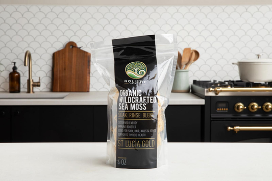 Organic Wildcrafted Sea Moss / St. Lucia Gold, Raw Dried Superfood (4 oz)