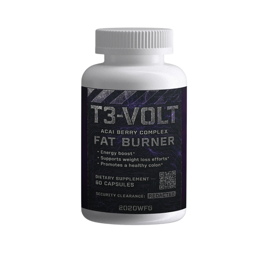T3-VOLT: Metabolic Efficiency Catalyst | 60 Capsules – Acai Berry, Iodine & Kelp for Healthy Thyroid Function & Energy
