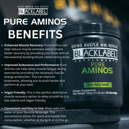 Pure Aminos Essential EAA + BCAA Powder / Muscle Recovery & Growth (465 g / 16.04 oz)