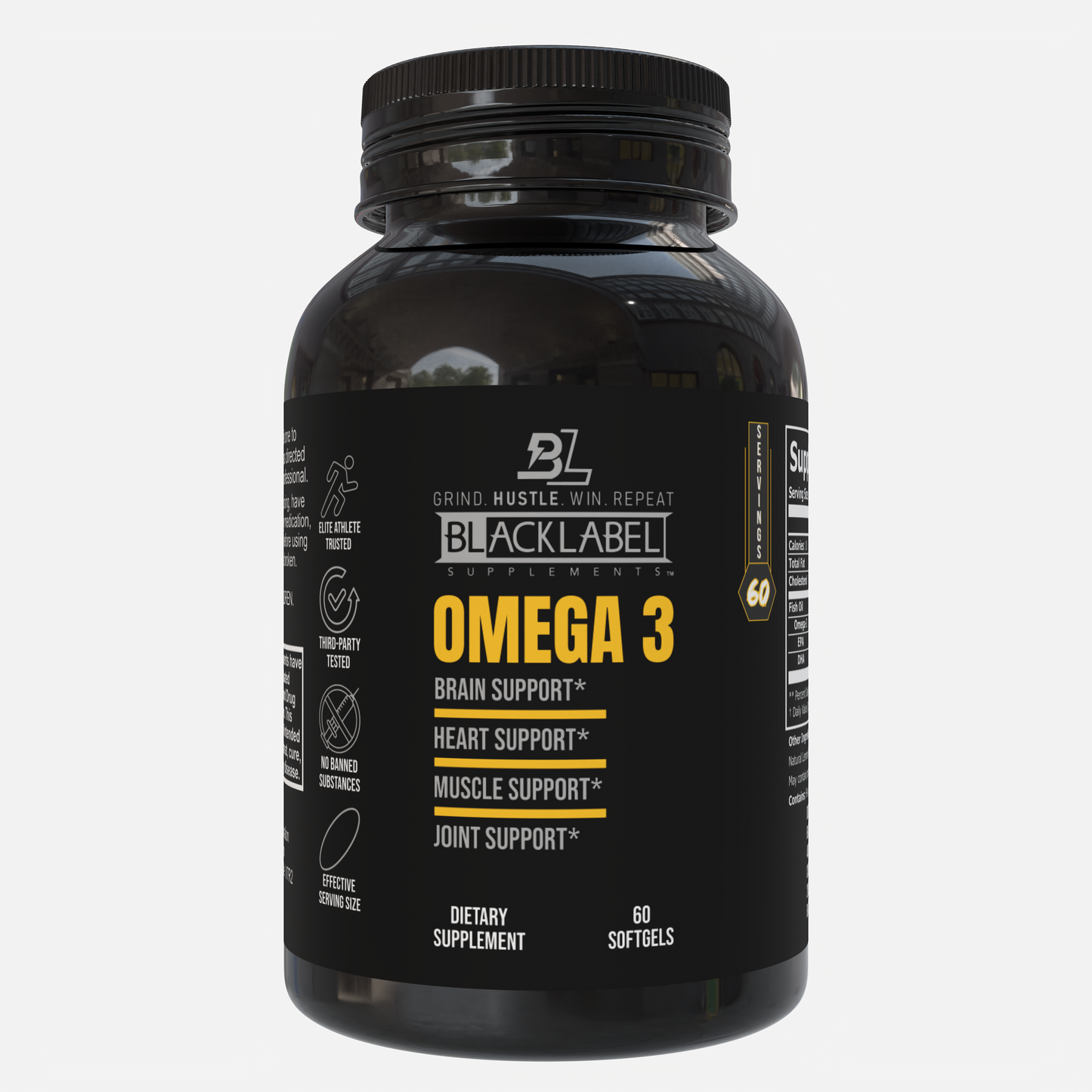 Black Label Omega-3 Fish Oil – EPA & DHA for Heart, Brain & Recovery