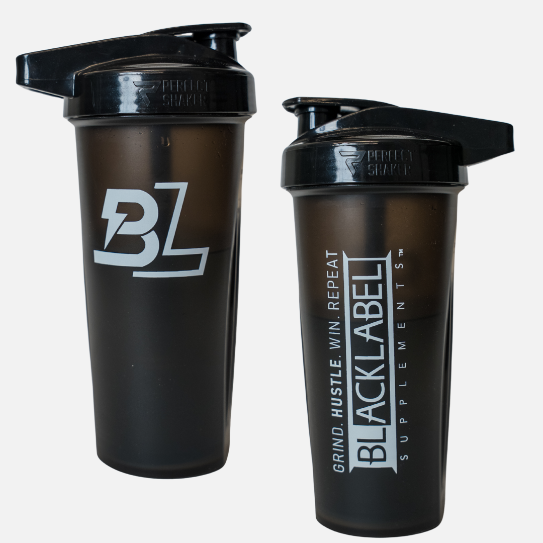 Black Label Performa Shaker with ActionRod technology for smooth, clump-free protein shakes.