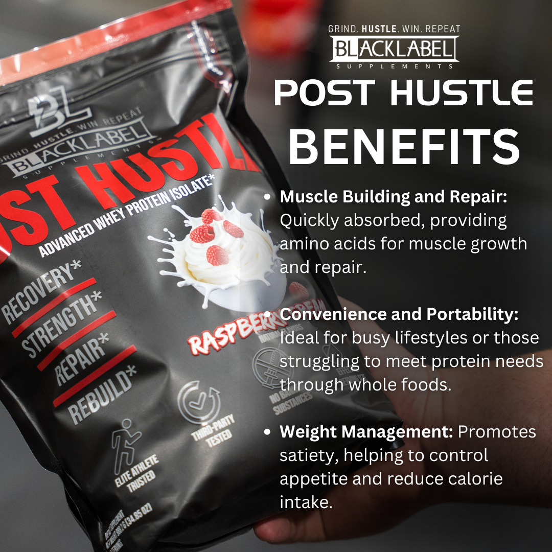 Whey Protein Isolate- Post Hustle , Advanced Muscle Recovery, 35.77 oz / 1014 g