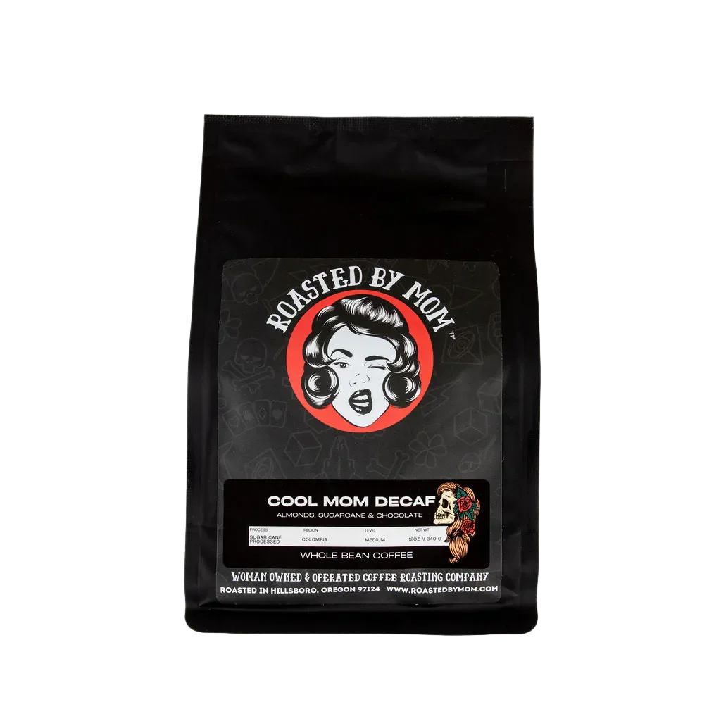 Cool Mom Decaf Whole Bean Coffee – Almond, Sugarcane & Chocolate Notes