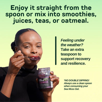 Elderberry & Soursop Sea Moss Gel | Organic Wildcrafted Immunity & Energy Blend (Fresh)