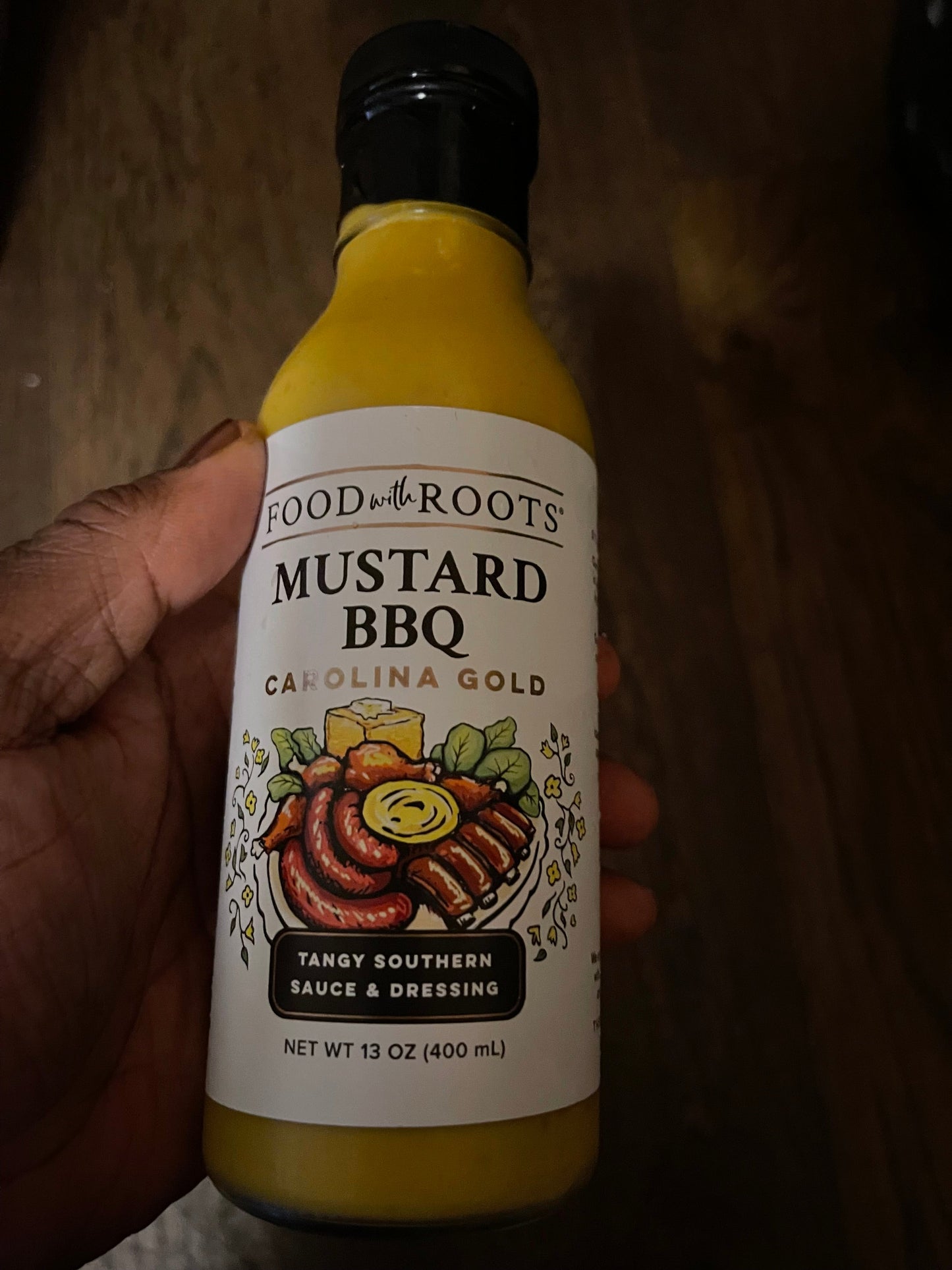 Food & Roots Carolina Gold Mustard BBQ Sauce – Tangy Southern Flavor (13oz)