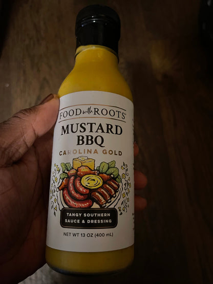 Food & Roots Carolina Gold Mustard BBQ Sauce – Tangy Southern Flavor (13oz)
