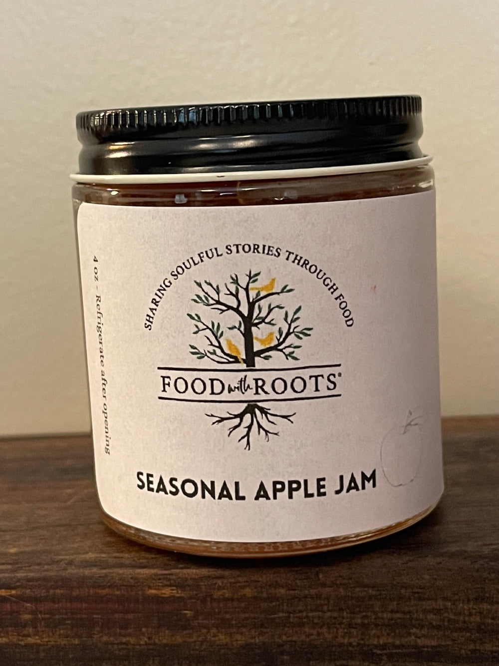 Food & Roots Seasonal Apple Jam – Spiced Organic Apple Spread (4oz)