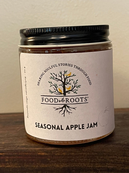 Food & Roots Seasonal Apple Jam – Spiced Organic Apple Spread (4oz)