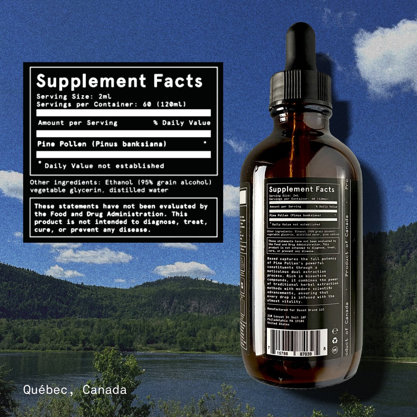 Pine Pollen Liquid Drops – Wild Harvested from Canada | 120ml (4 fl oz)