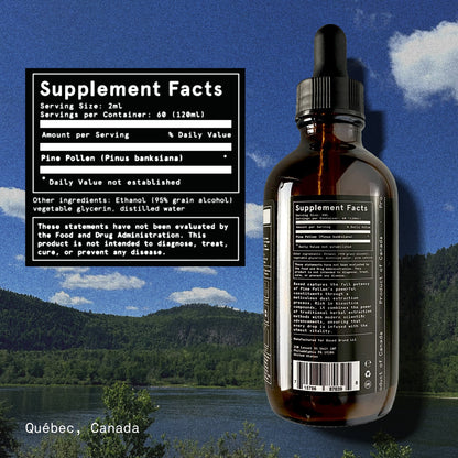 Pine Pollen Liquid Drops – Wild Harvested from Canada | 120ml (4 fl oz)