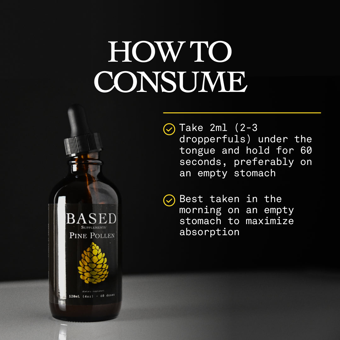 Pine Pollen Liquid Drops – Wild Harvested from Canada | 120ml (4 fl oz)