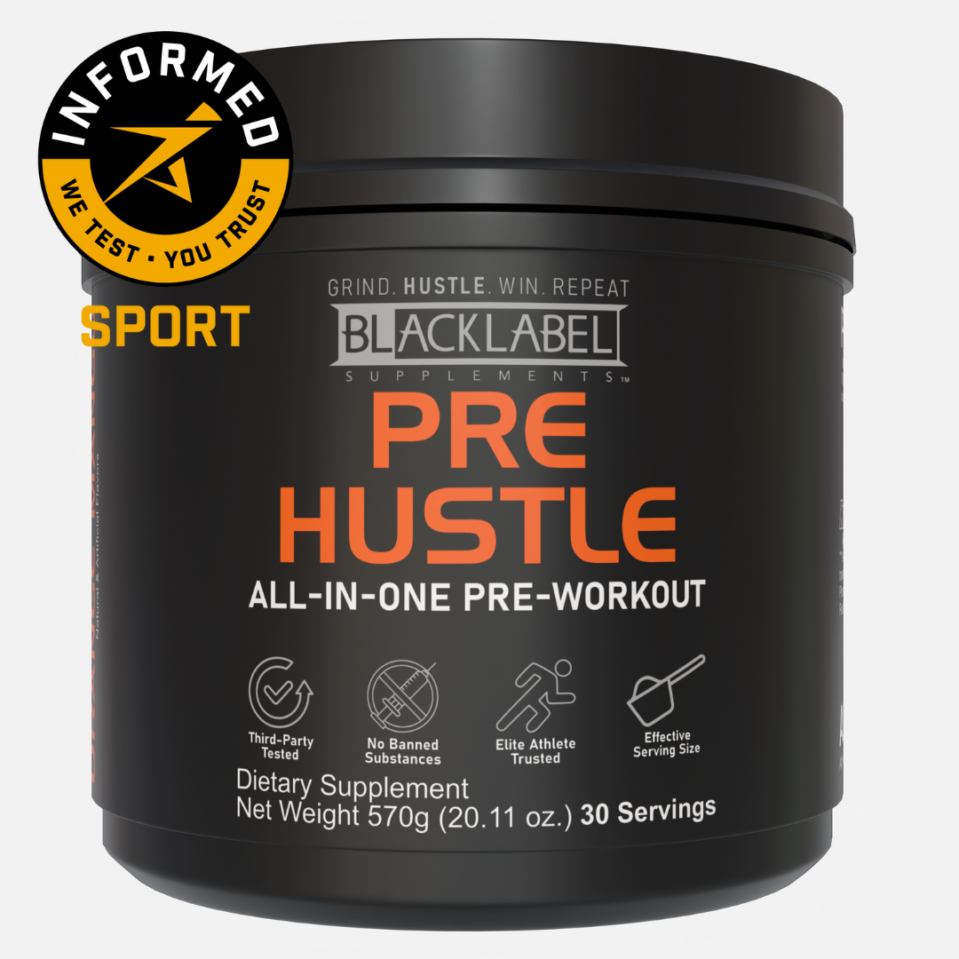 PRE HUSTLE Pre-Workout | Energy, Strength & Focus All-in-One – BlackLabel | 510g (18 oz)
