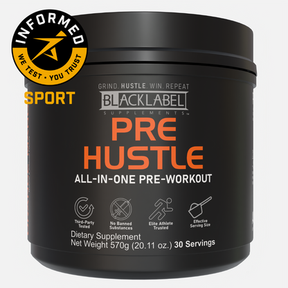 PRE HUSTLE Pre-Workout | Energy, Strength & Focus All-in-One – BlackLabel | 510g (18 oz)