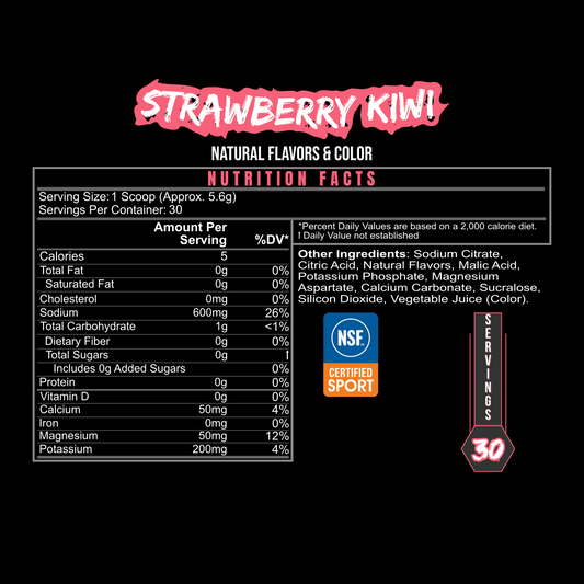 Nutrition label showing PURE POWER ingredients for clean pre-workout energy and performance.