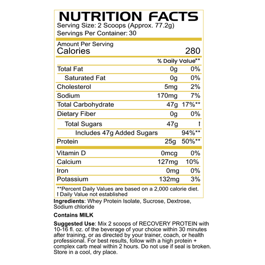 Recovery Protein Black Label / Muscle Repair & Post-Workout Fuel (81.69 oz)