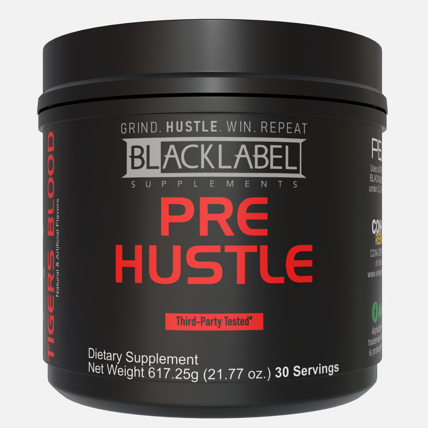 PRE HUSTLE Pre-Workout | Energy, Strength & Focus All-in-One – BlackLabel | 510g (18 oz)