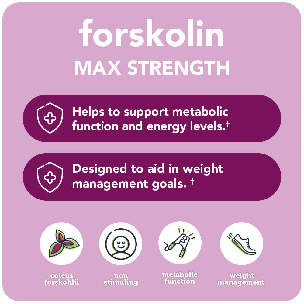 Forskolin Max Strength / 500 mg Coleus Forskohlii Extract (Plant-Based Blend, 60 Capsules)