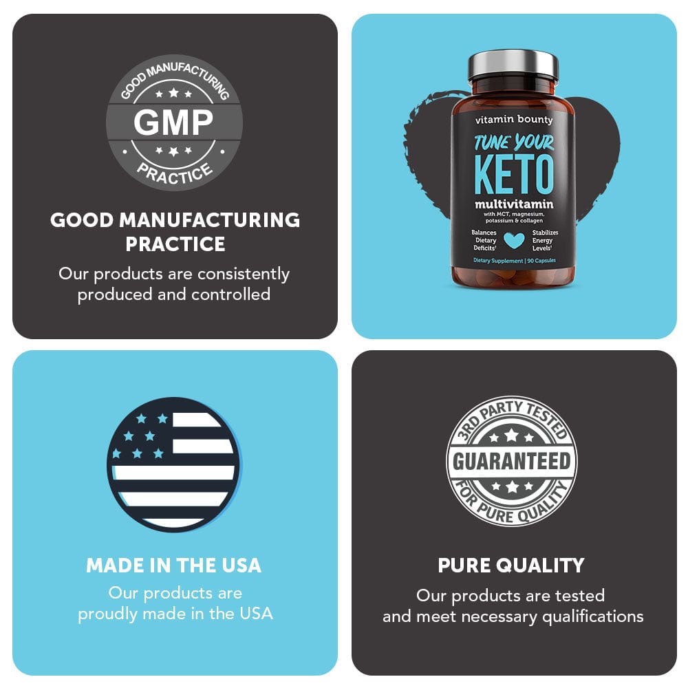 Tune Your Keto / Multivitamin with MCT, Magnesium, Potassium & Collagen (90 Capsules)