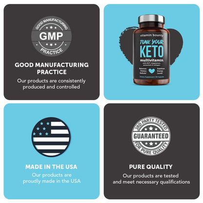 Tune Your Keto / Multivitamin with MCT, Magnesium, Potassium & Collagen (90 Capsules)