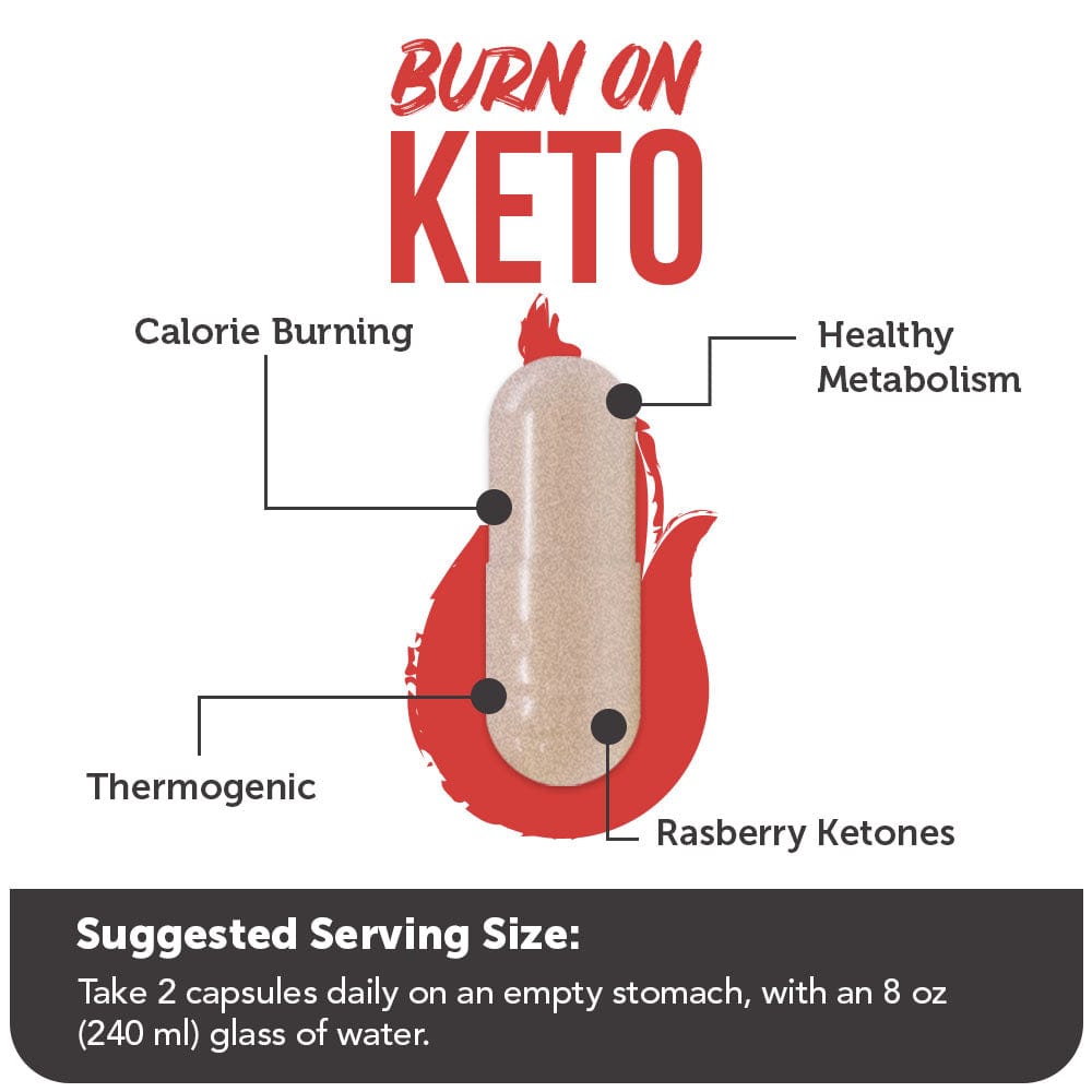 Burn On Keto /Thermogenic Fat Burner for Calorie Burning & Energy Boost (60 Capsules)