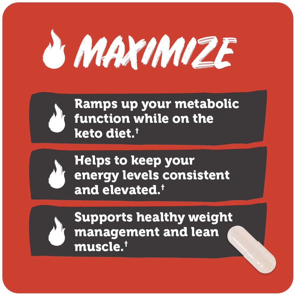 Burn On Keto /Thermogenic Fat Burner for Calorie Burning & Energy Boost (60 Capsules)