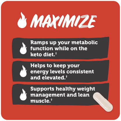 Burn On Keto /Thermogenic Fat Burner for Calorie Burning & Energy Boost (60 Capsules)