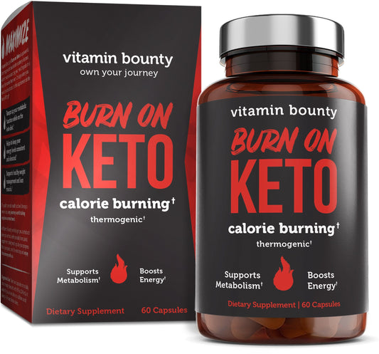 Burn On Keto /Thermogenic Fat Burner for Calorie Burning & Energy Boost (60 Capsules)