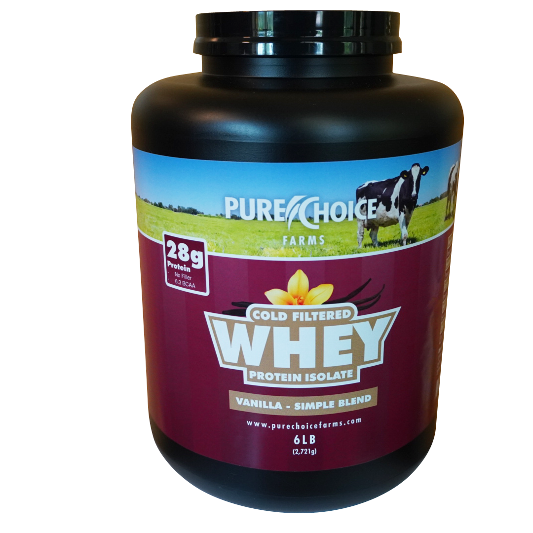 Whey Protein Isolate – Organic Vanilla (2 lb, 28g Protein, Cold-Filtered)