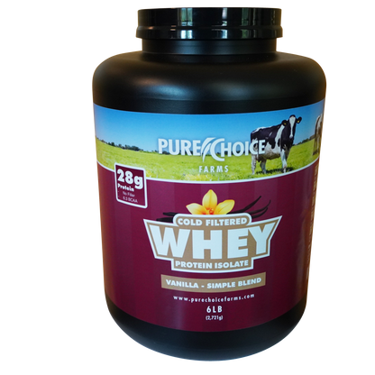 Whey Protein Isolate – Organic Vanilla (2 lb, 28g Protein, Cold-Filtered)