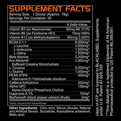 PRE HUSTLE Pre-Workout | Energy, Strength & Focus All-in-One – BlackLabel | 510g (18 oz)