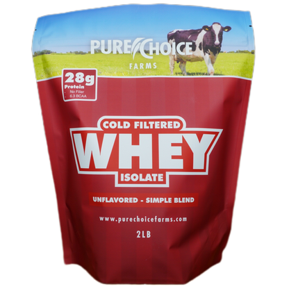 Whey Protein Isolate –Unflavored (2 lb, 28g Protein, Cold-Filtered)