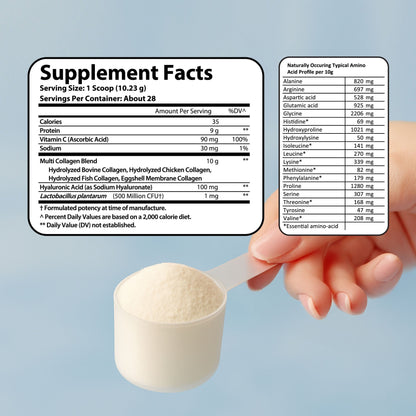 Multi Collagen Complex+ with Vitamin C, Hyaluronic Acid & Probiotics / 286 g