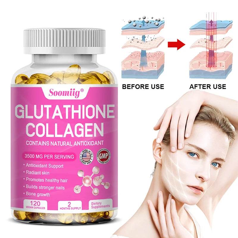 Collagen Glutathione Supplement – Antioxidant Boost, 120capsules