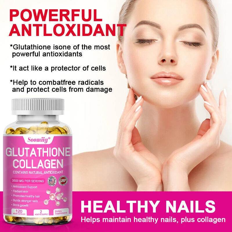Collagen Glutathione Supplement – Antioxidant Boost, 120capsules