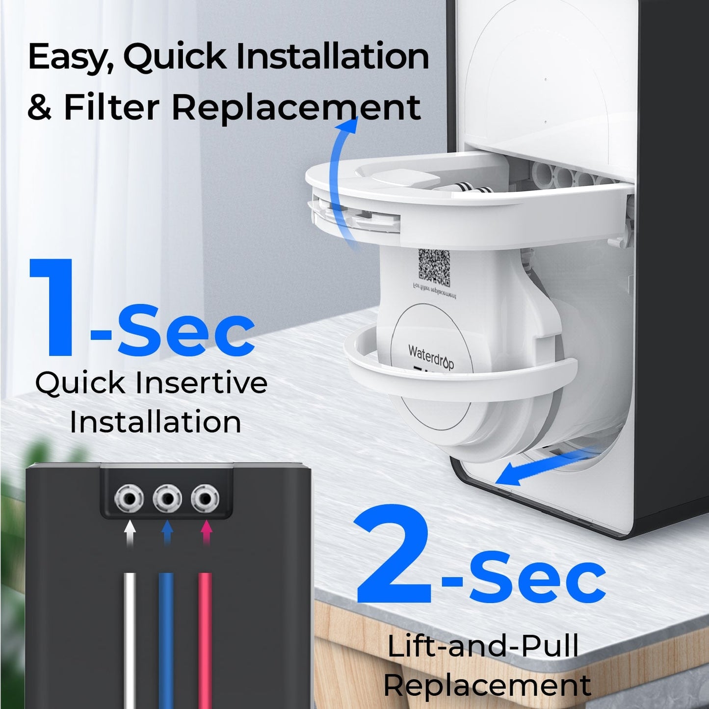 600 GPD Tankless Reverse Osmosis Water Filter with Smart LED Faucet