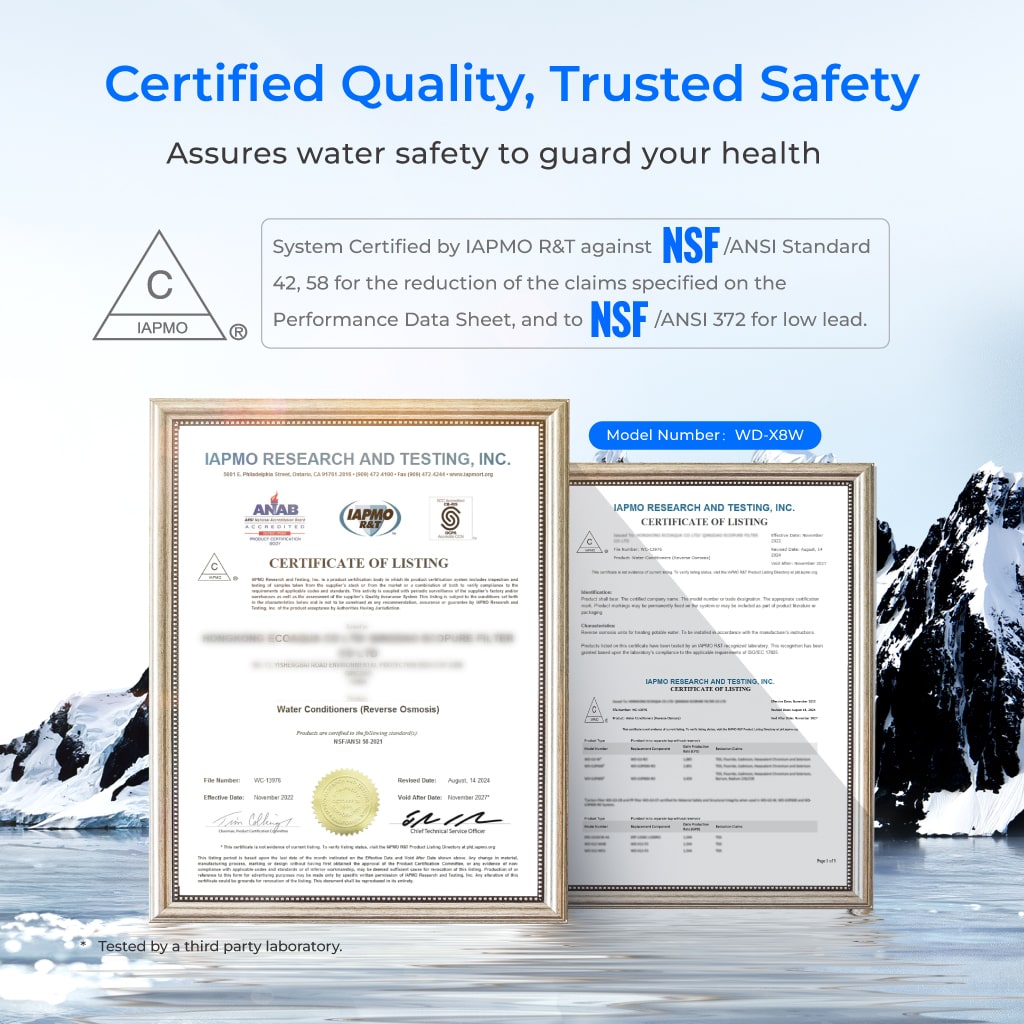 Dual-Flow Reverse Osmosis System 800 GPD | Under Sink Water Filter