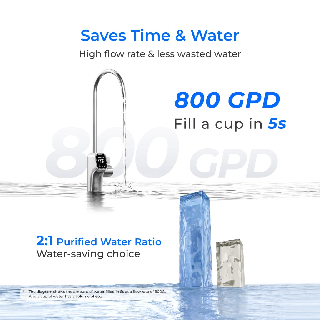 Dual-Flow Reverse Osmosis System 800 GPD | Under Sink Water Filter